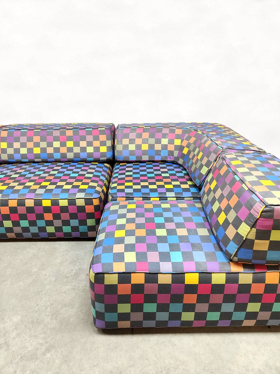 Vintage modular sofa Cor Trio Team Form AG 'Colored Check'