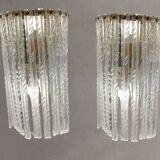 Large Murano Glass Brass Sconces