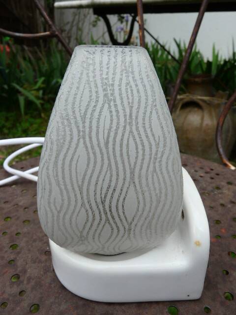 ceramic bathroom wall light with glass tulip from the 1950s
