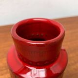 Red pottery vase Rimini Italian from the mid-century by Aldo Londi for Bitossi, 1960s.