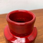 Red pottery vase Rimini Italian from the mid-century by Aldo Londi for Bitossi, 1960s.