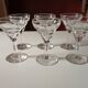 Set of 6 blown aperitif glasses with engraved patterns