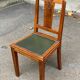 Art Deco chair in solid oak wood and green leather
