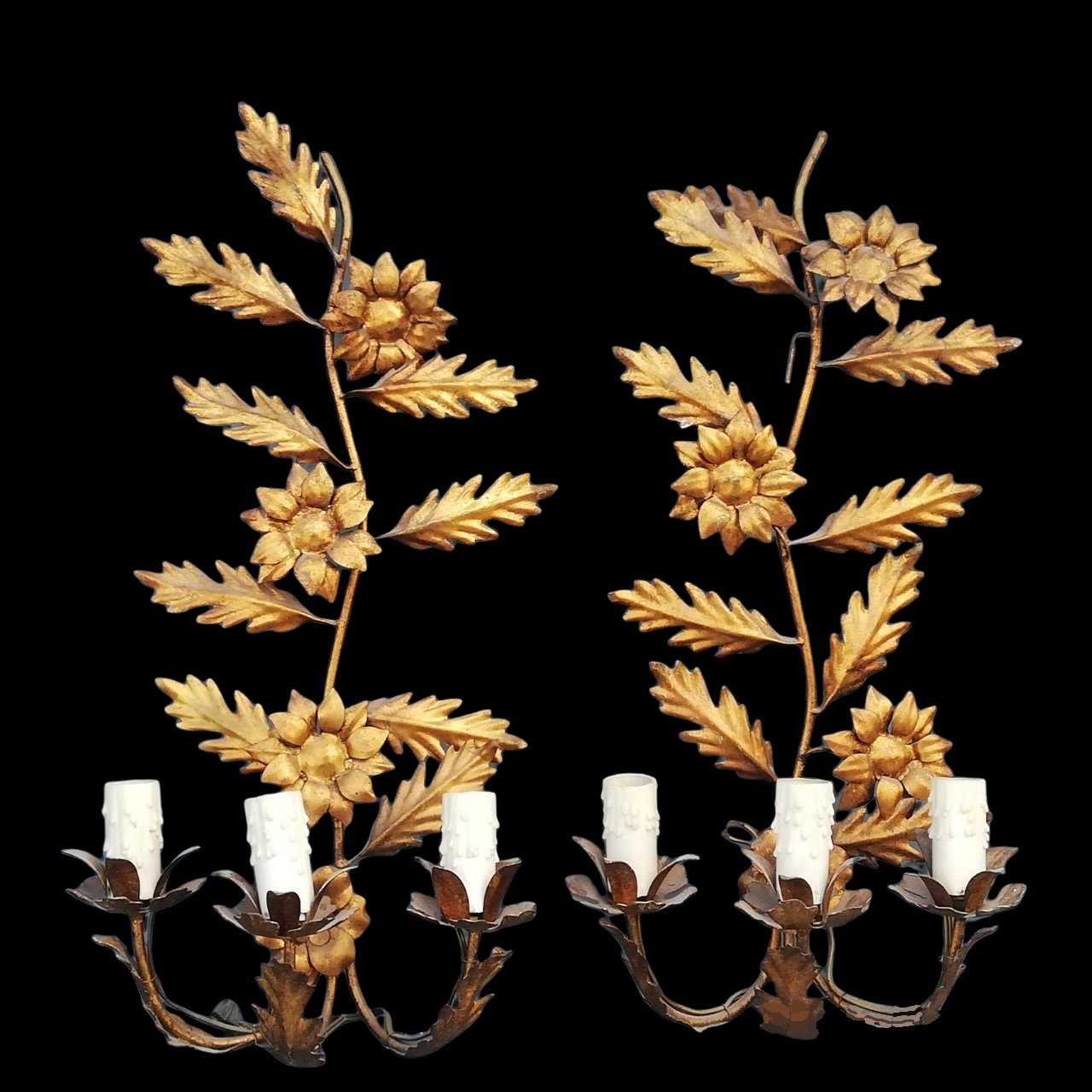 Pair of metal wall lamps