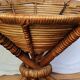 Basket on wooden and woven wicker legs 1950