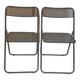 Pair of folding chairs in perforated metal