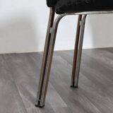 Dining Chairs with Steel and Leather by Mobil Girgi, 1970s, Set of 4