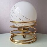Lampe spirale dorée des années 1970