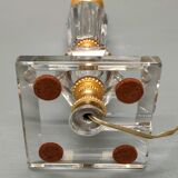 Crystal and golden brass table lamp ~ 1950s/1960s