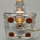 Crystal and golden brass table lamp ~ 1950s/1960s