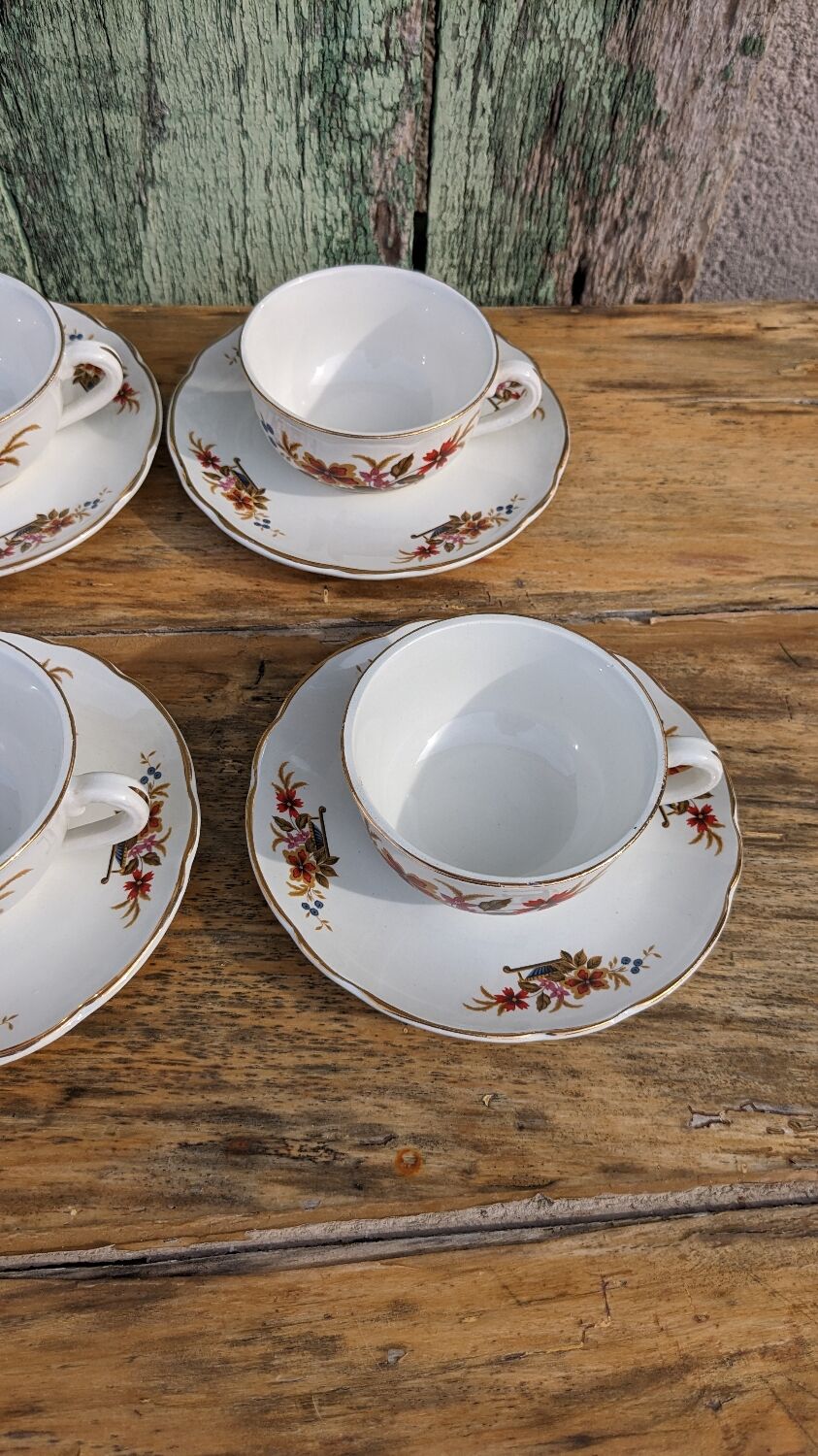 Lot de six tasses Digoin modèle Trouvère
