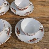 Set of six Digoin cups, Trouvère model
