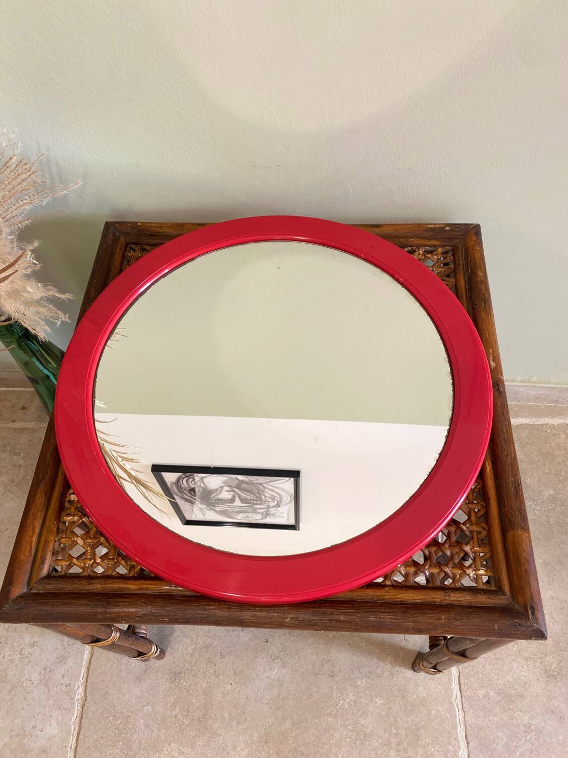 Vintage red mirror