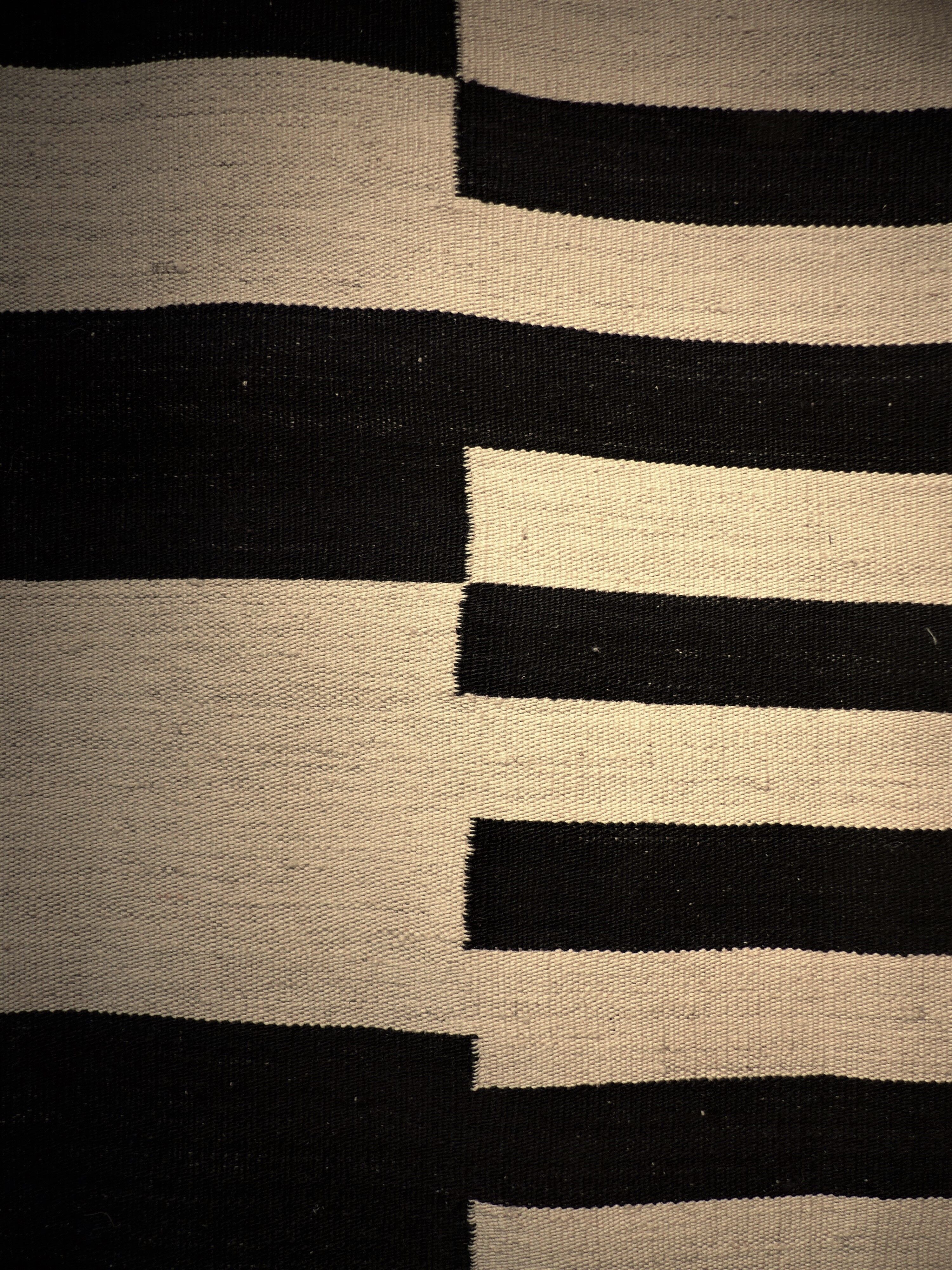 Black and ivory Kilim 195 x 163 cm