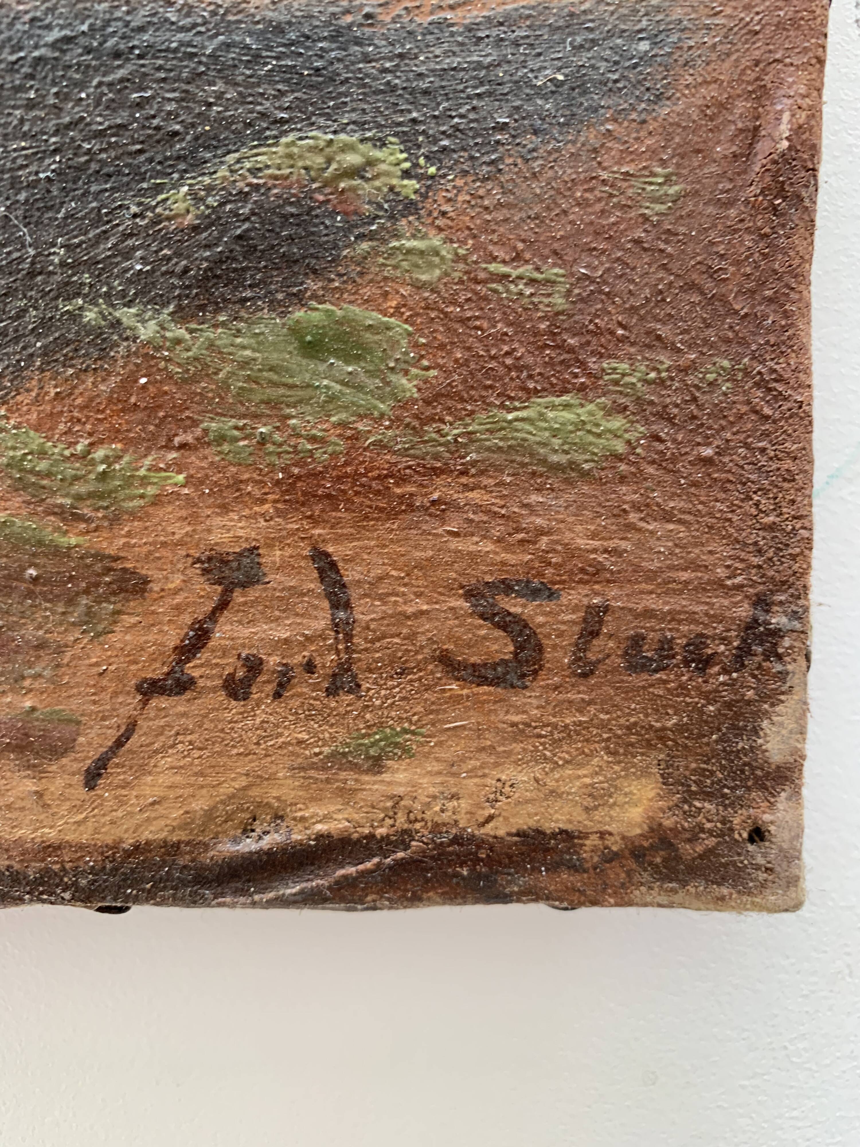 Old painting bouquet flowers
