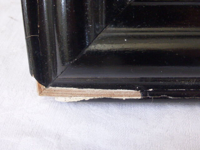 Napoleon III style mirror, wood and plaster wood back 31 x 41 cm.