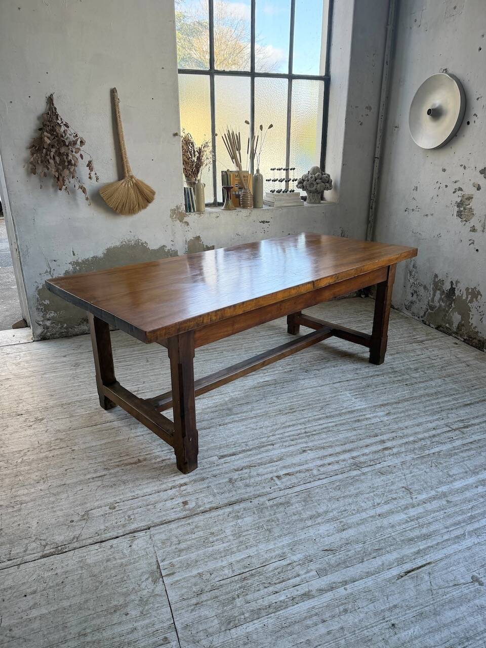 Rustic farmhouse table, solid oak, 2m