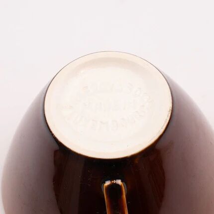 Set of 6 cups and saucers Villeroy & Boch - Bistro model - Brown and white - 1960s