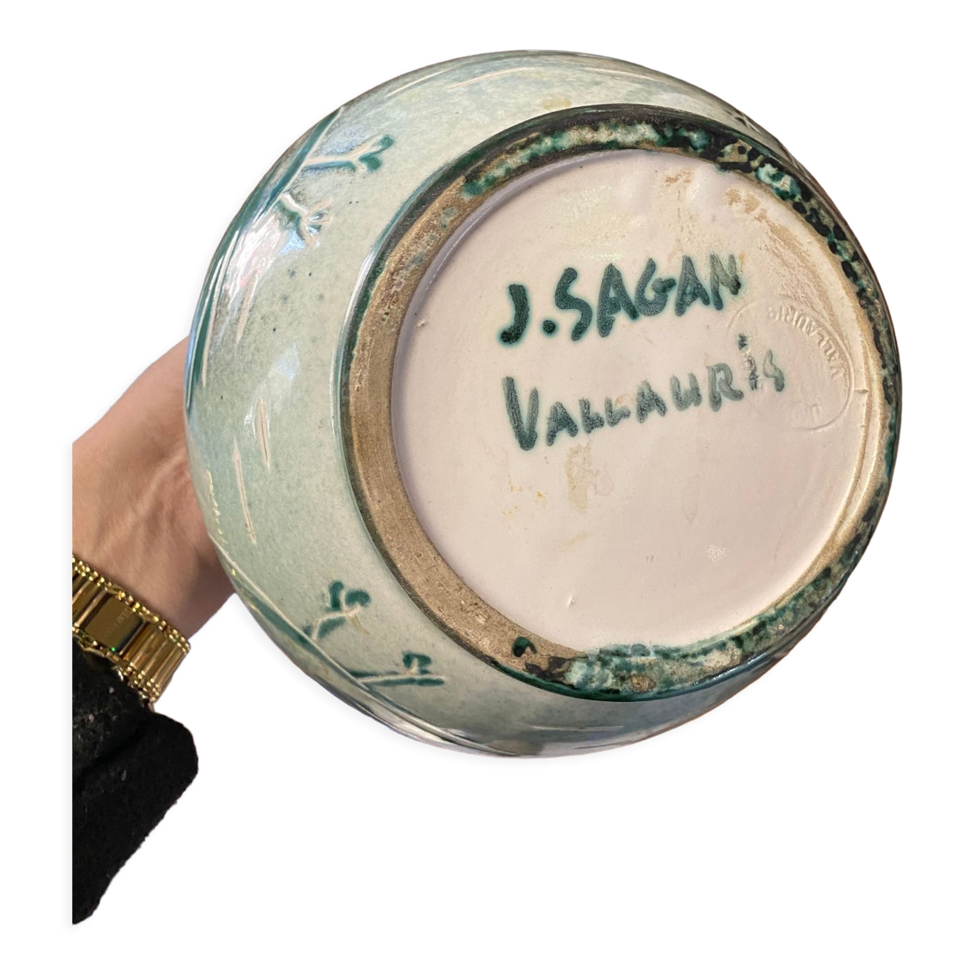 Vallauris swallow ceramic vase