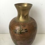 Pair of Indian vases in solid brass