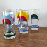 6 verres à orangeade vintage