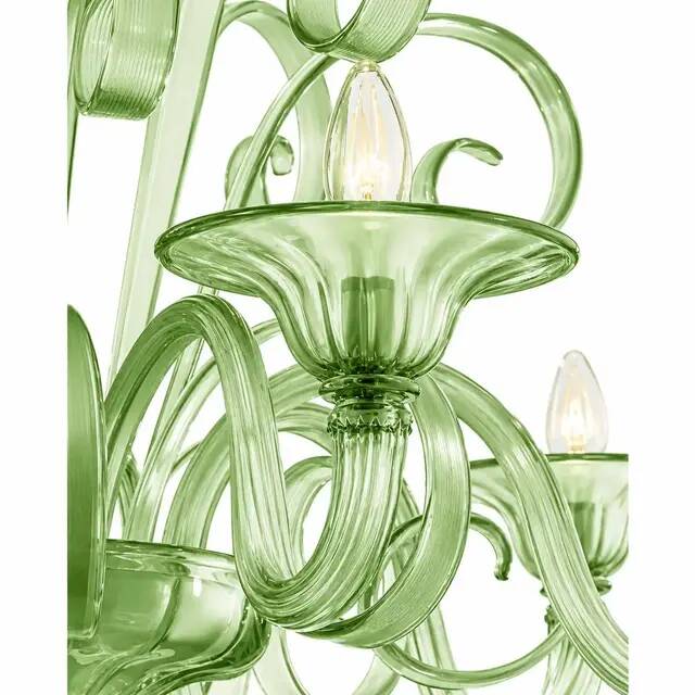 Chandelier en verre de Murano vert vénitien par Simoeng pour Simoeng