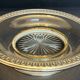 Cut glass and silver metal dish on pedestal