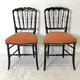 Pair of Blackened Wooden Napoleon III Chairs