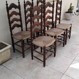 6 antique vintage oak monastery chairs