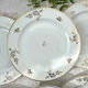 6 flat plates porcelain Limoges golden white