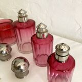 Set / Toiletries / Pink crystal bottles, 1920s