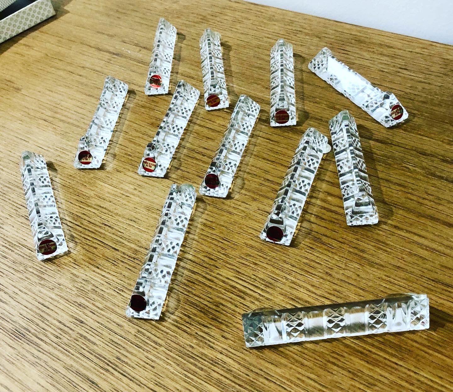 12 PORTE COUTEAUX EN CRISTAL RIDEL - NEUFS AVEC BOITES | UK