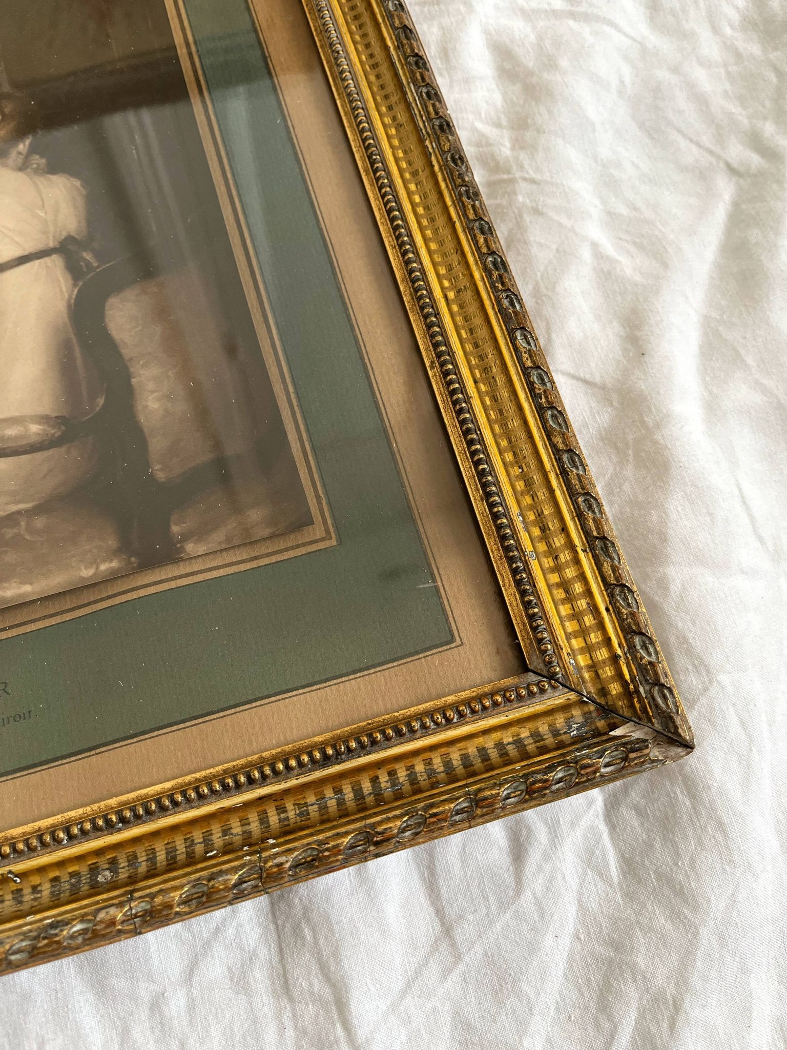 Framed old photograph, reproduction of a work by Jules Alexis Muenier