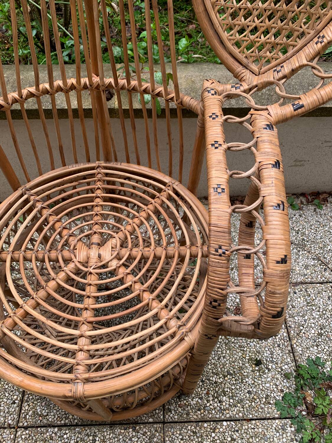 Peacock rattan armchair