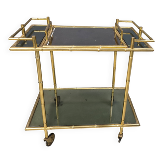 Vintage brass faux bamboo trolley, 1960s