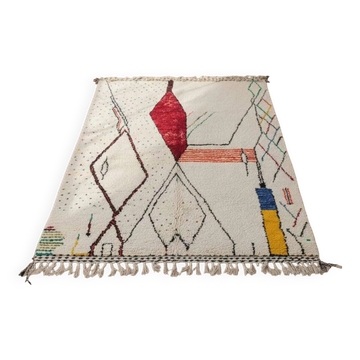 Moroccan rug in natural wool 3x2 m