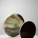 Rare display stand in green onyx and silver metal, Italy, vintage.