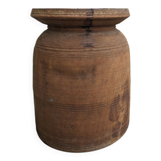 Old wooden pot