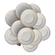 12 white old flat plates with brown fillet