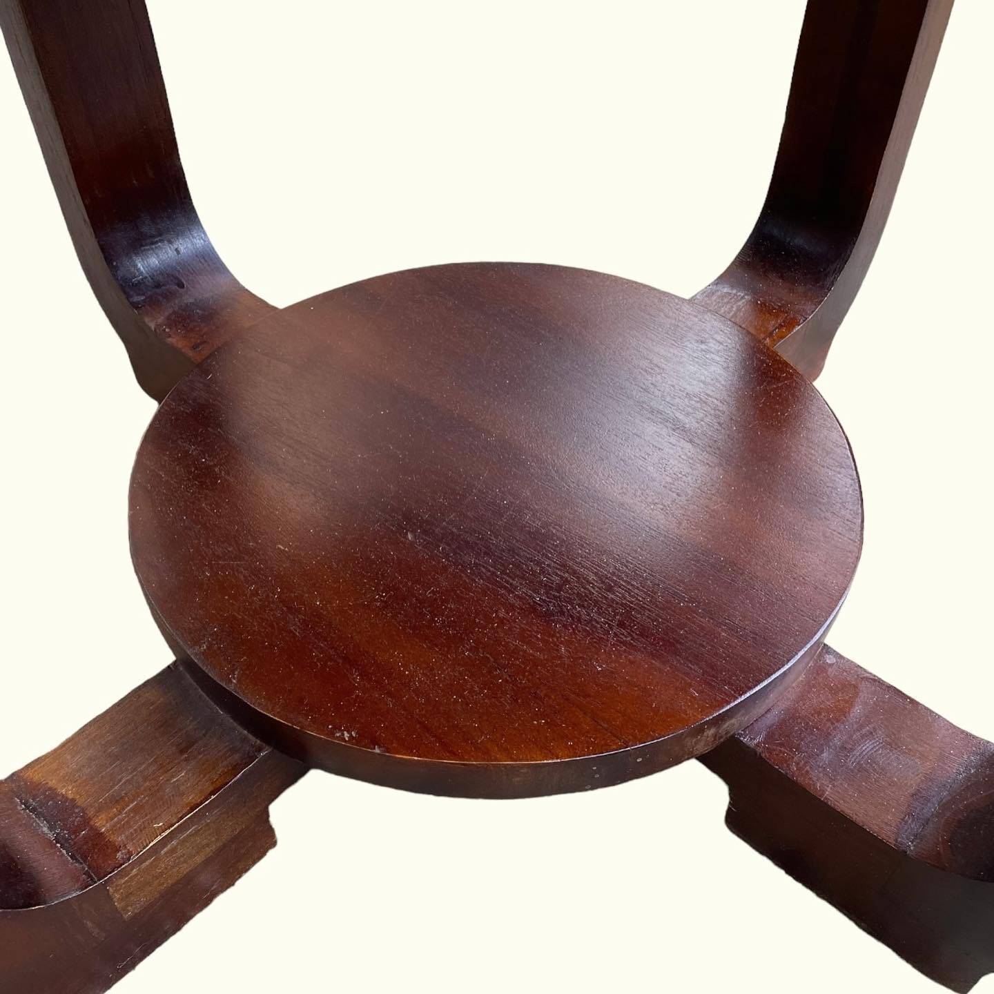 Art Deco coffee table, mahogany pedestal table