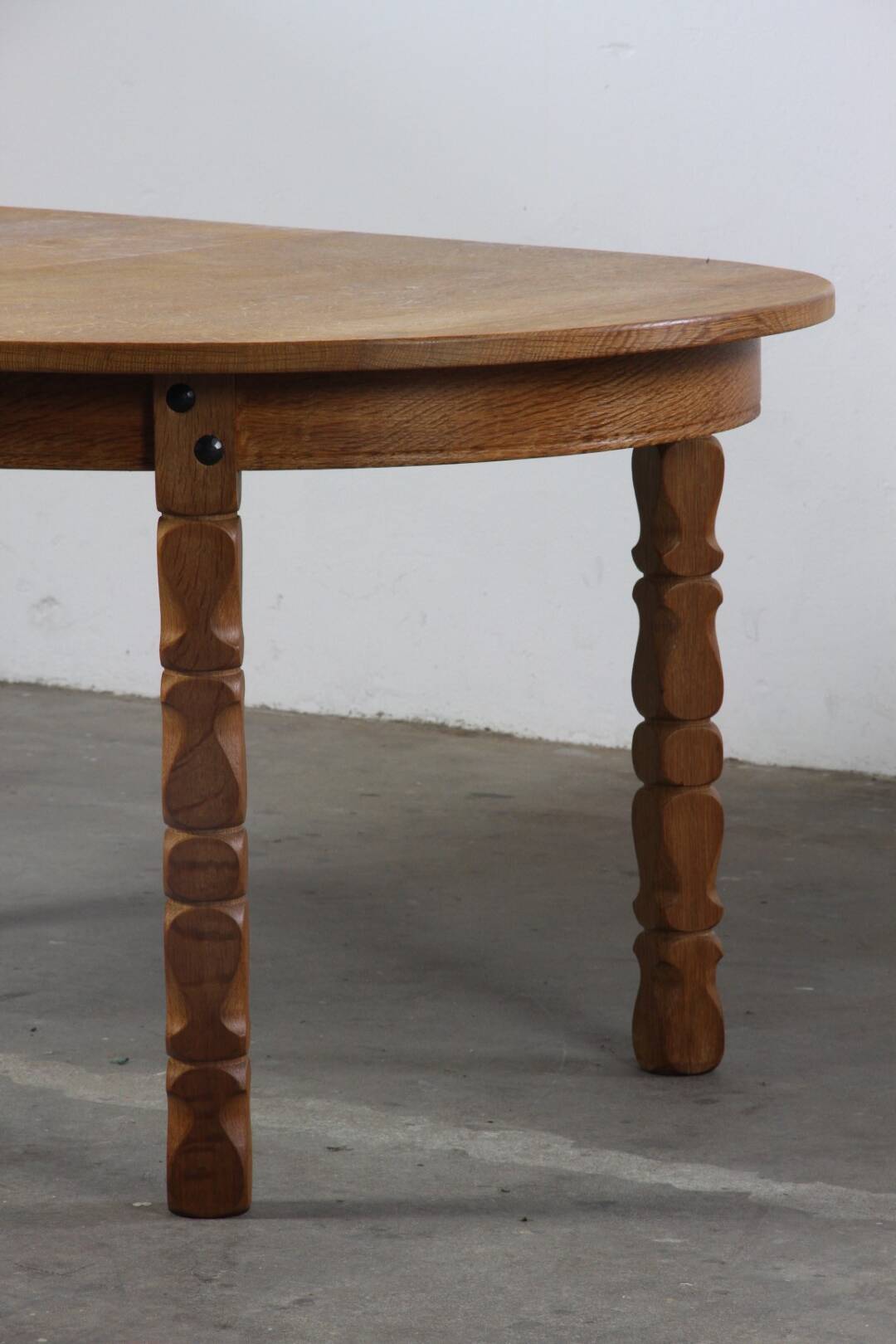 Vintage Oval Danish Oak Dining Room Table, H. Kjærnulf style, 1960s