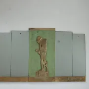Rowley Gallery Art Deco mirror with gilt relief of a girl, London c.1930