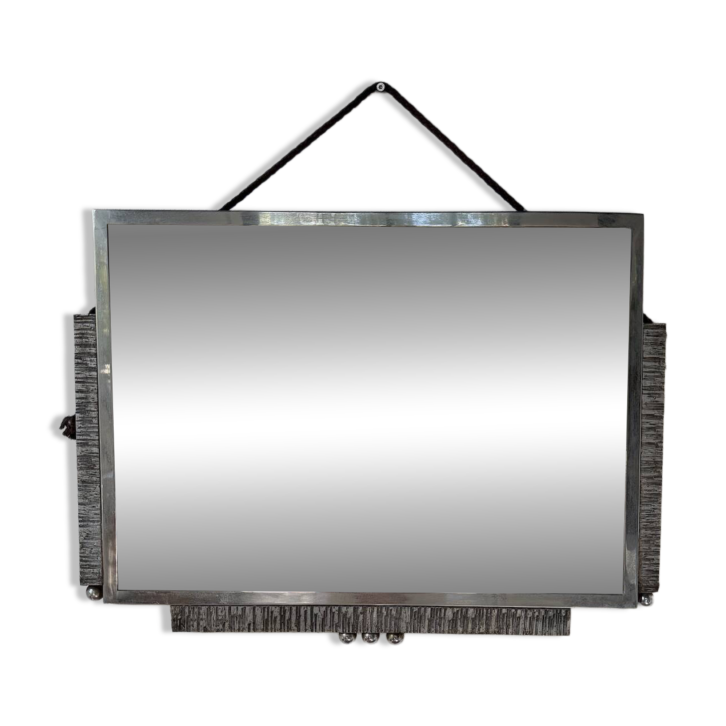 Art Deco silver-plated metal mirror 1930