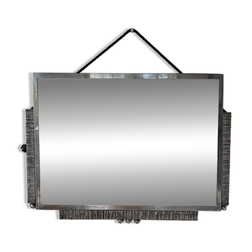 Art Deco silver-plated metal mirror 1930