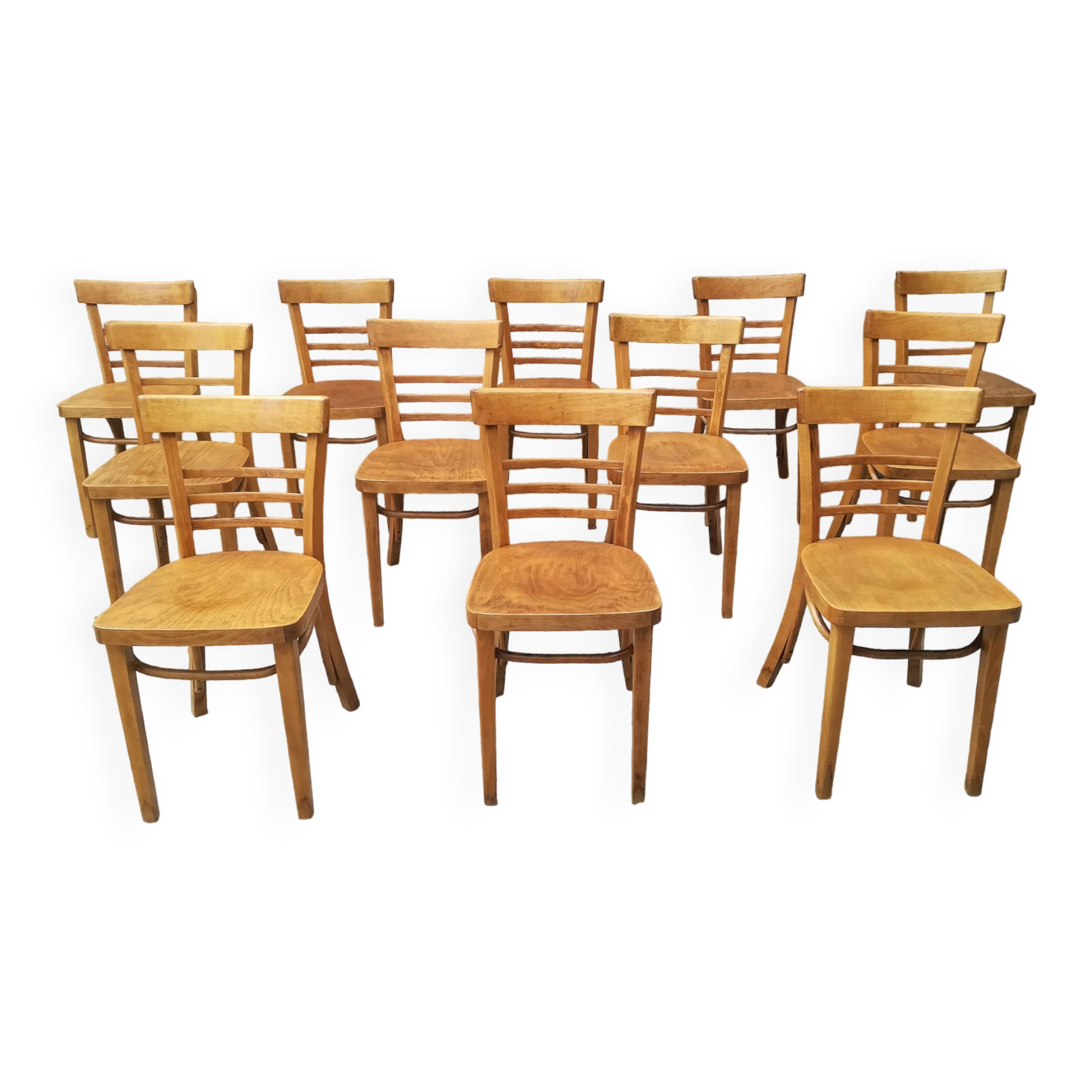 12 refinished bistro chairs