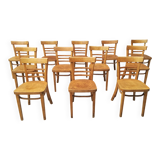 12 varnished bistro chairs