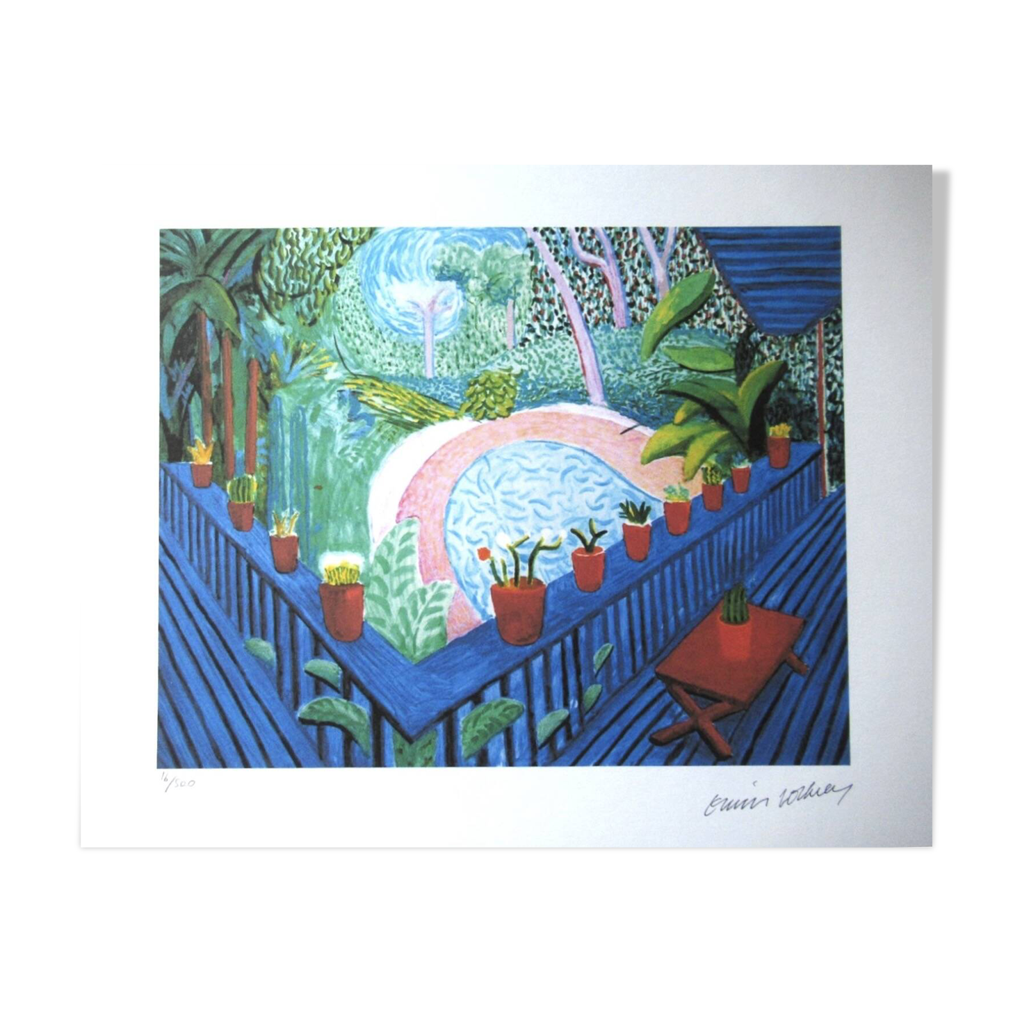 Lithograph by David Hockney, signed and numbered.