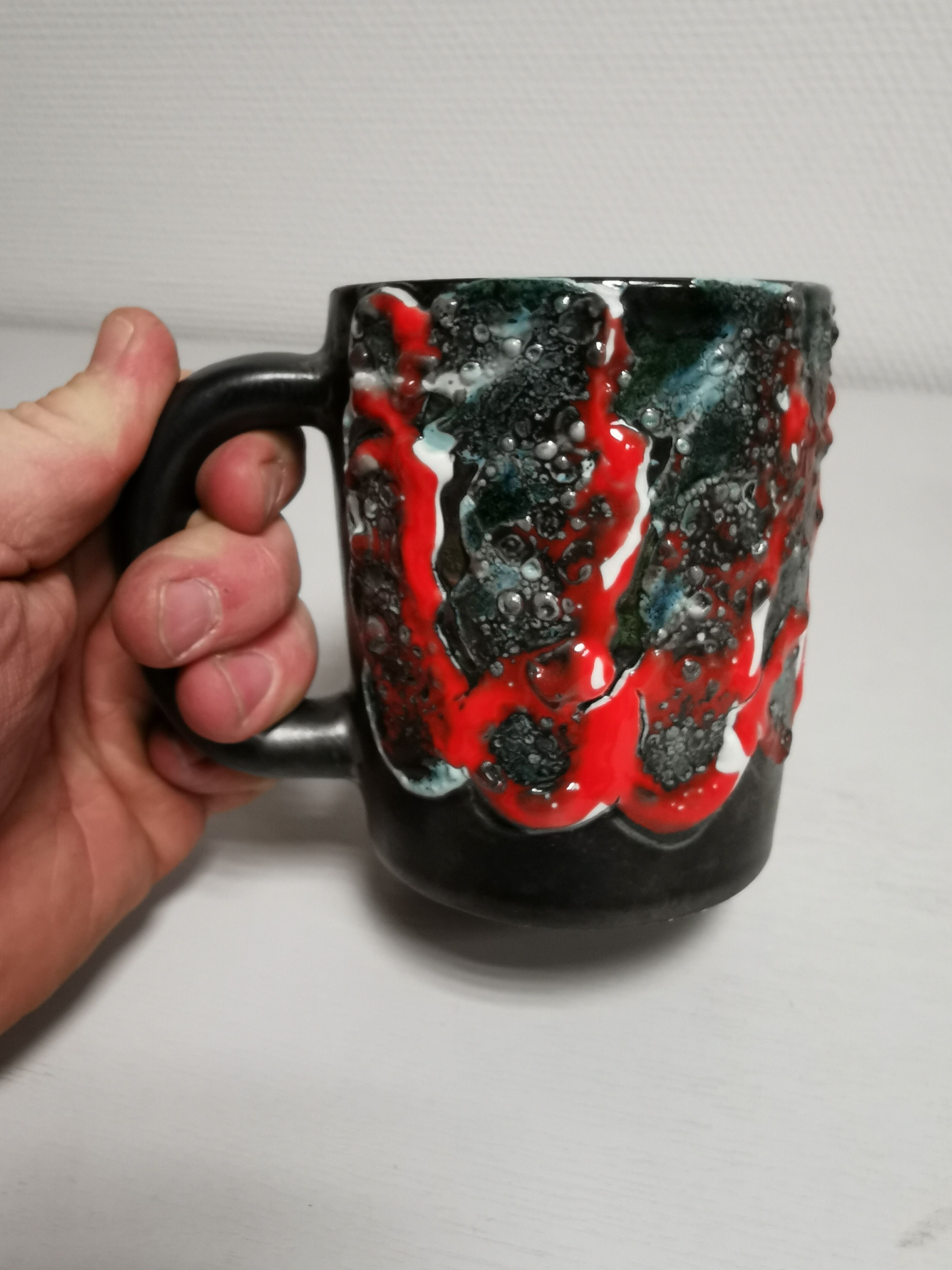 Mug vintage ceramic lava effect