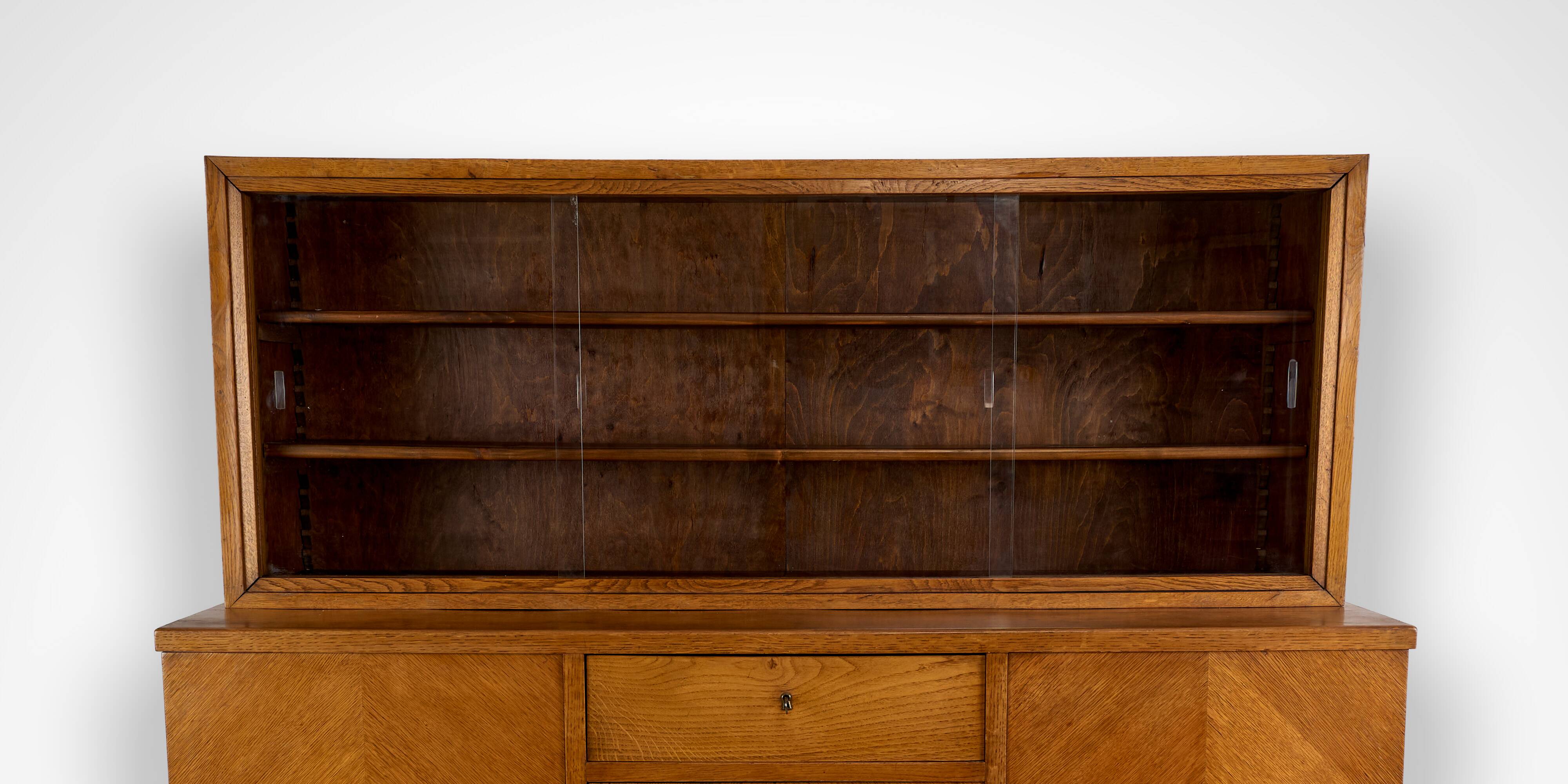 Vintage Wooden Credenza, 1930s, Czechoslovakia