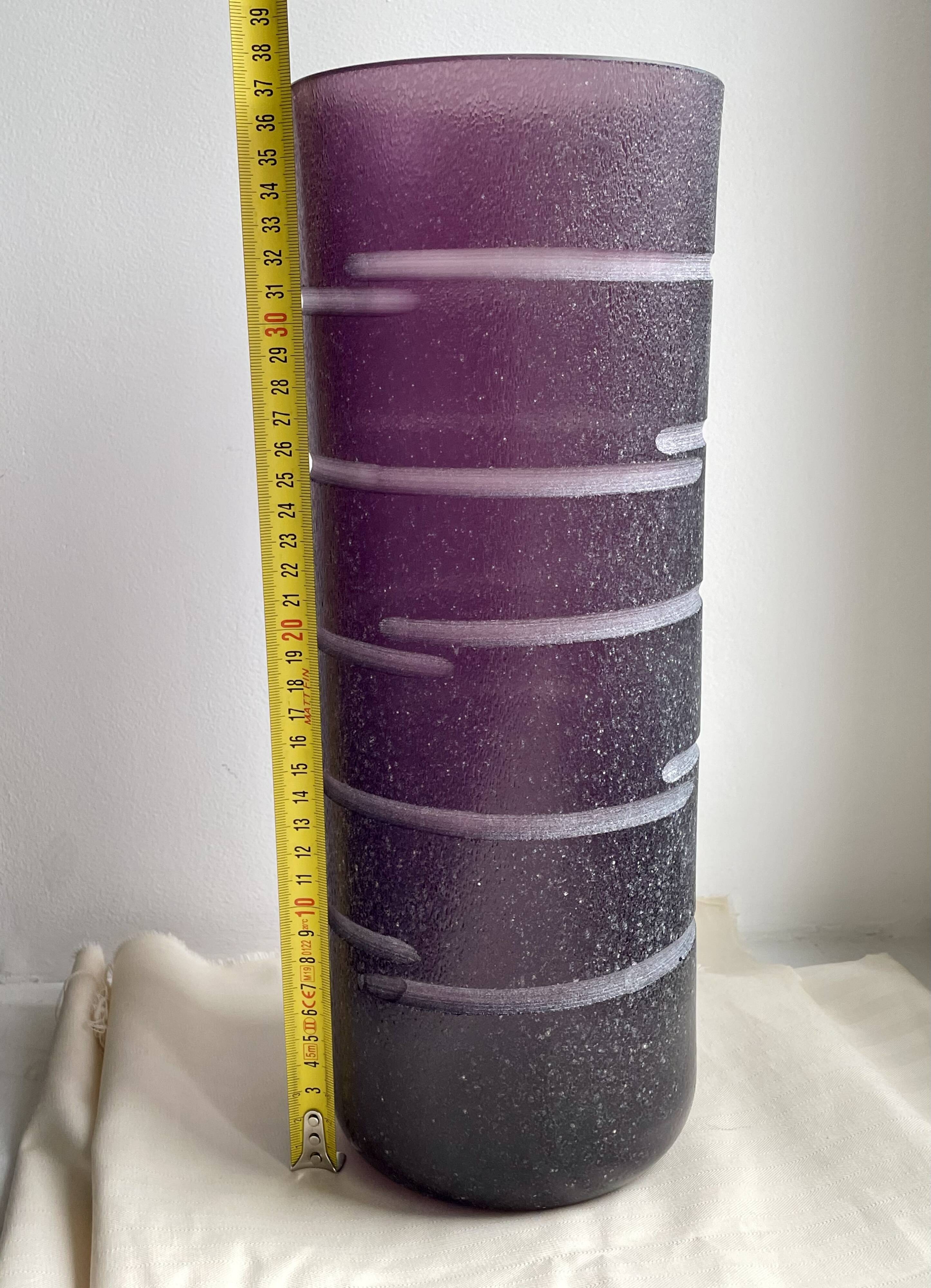 Barbini Murano Purple Vase - Vintage Signed